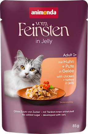 Nassfutter Katze reich an Huhn mit Pute, Raffinesse in Gelee  animonda VOM FEINSTEN