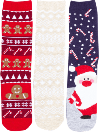 Weihnachtssocken im Trippelpack One Size PURSET