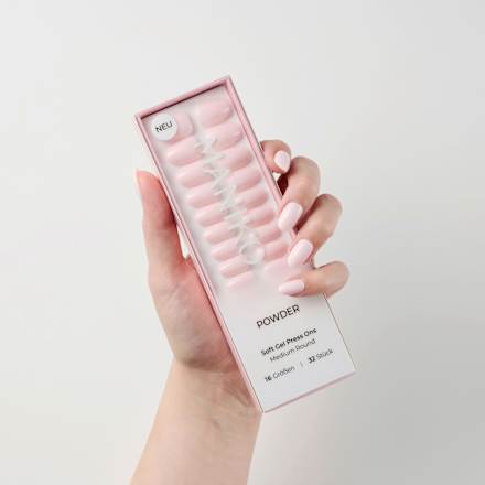 Künstliche Nägel Soft Gel Press Ons Powder Medium Round Maniko