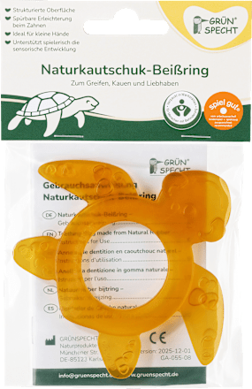 Beißring, Naturkautschuk, Schildkröte Grünspecht