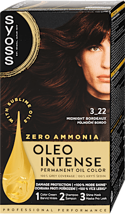 Tartós hajfesték, éjjeli bordó 3-22 Syoss Oleo Intense