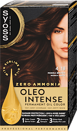Tartós hajfesték, mokkabarna 4-18 Syoss Oleo Intense