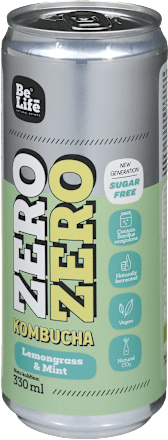 ZERO kombucha z okusom limonske trave in mete BeLife