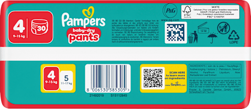 Baby Pants baby-dry Gr. 4 (9-15 kg) Pampers baby-dry
