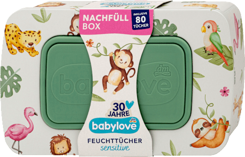 Nedves törlőkendő mandulakivonattal, szenzitív, fémdobozban babylove