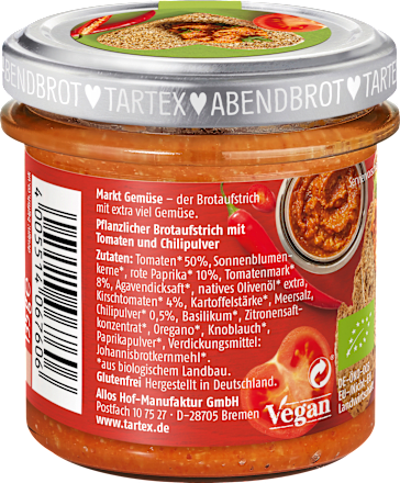 Brotaufstrich, Scharfe Tomate Tartex