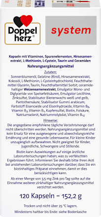 Doppelherz system Hair Essential Kapseln 120 St Doppelherz