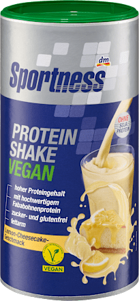 Proteinshake, Lemon Cheesecake Geschmack, vegan Sportness