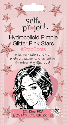 Anti Pickel Patches Hydrocolloid Pimple Glitter Pink Stars Selfie Project