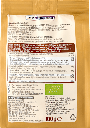 Biscotti alla vaniglia Bio dmBio