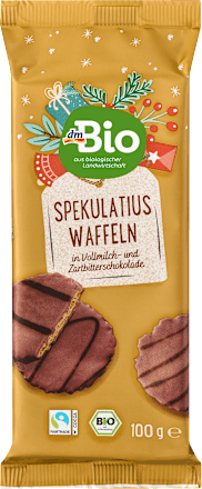 Cialde con spezie di Spekulatius in cioccolato al latte intero dmBio