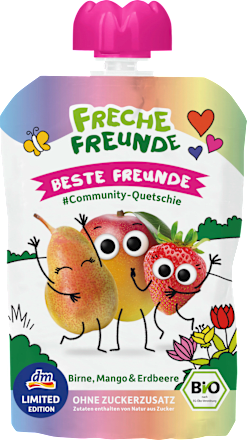 Quetschie Beste Freunde Birne, Mango & Erdbeere ab dem 6. Monat Freche Freunde