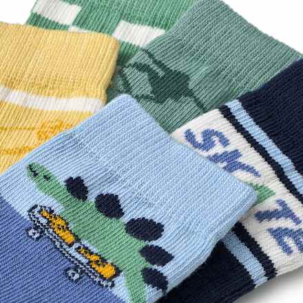 Socken mit Skate-Motiven, grün + blau + gelb, Gr. 19/22 PUSBLU