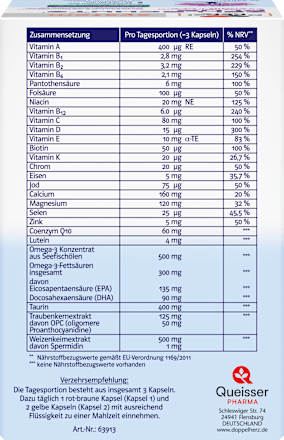 Doppelherz Zellschutz Plus Spermidin + Q10 + Taurin + OPC Kapseln 90 St Doppelherz