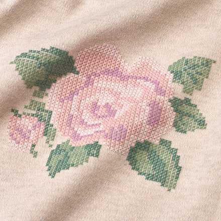 Set mit Body und Hose, beige mit Blumen-Motiv, Gr. 62/68 ALANA