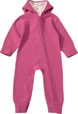 Overall aus Wollwalk mit Mitwachsfunktion & Einhorn-Muster, beere, Gr. 62/68 ALANA