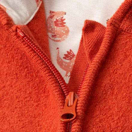 Overall aus Wollwalk mit Mitwachsfunktion & Drachen-Muster, orange, Gr. 62/68 ALANA