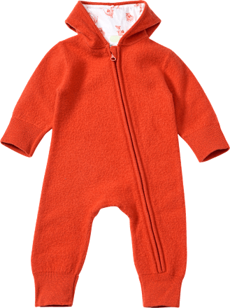 Overall aus Wollwalk mit Mitwachsfunktion & Drachen-Muster, orange, Gr. 62/68 ALANA