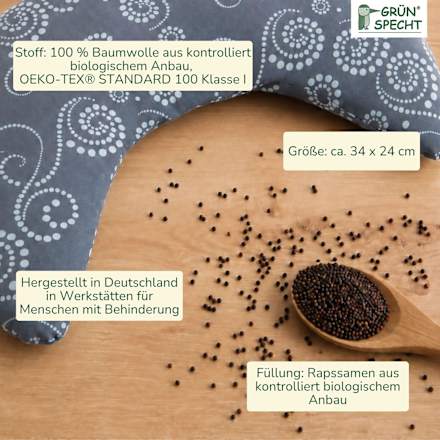 Nackenhörnchen Rapssamen grau-mint Grünspecht