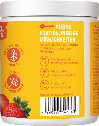 Daily Gut Darm Pulver Erdbeer-Geschmack BRAINEFFECT
