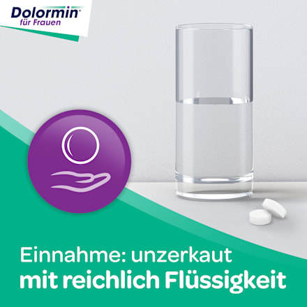 Dolormin für Frauen bei Menstruationsbeschwerden mit 250 mg Naproxen Tabletten  Dolormin