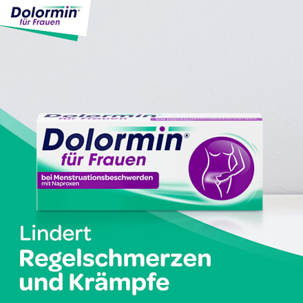 Dolormin für Frauen bei Menstruationsbeschwerden mit Naproxen 250 mg Tabletten  Dolormin