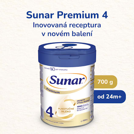 pokračovací mléčná kojenecká výživa Premium HMO 4, 24m Sunar