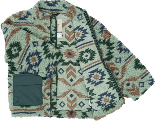 Teddyjacke mit Jacquard-Muster, grün, Gr. 86/92 Mikk-Line