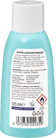 Odstranjevalec laka za nohte z acetonom, z vonjem aloe vere ebelin