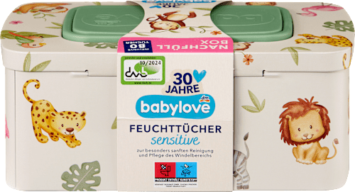 Feuchttücher sensitive & Metallbox babylove
