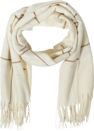 Schal mit Fransen creme in Karo-Optik PURSET