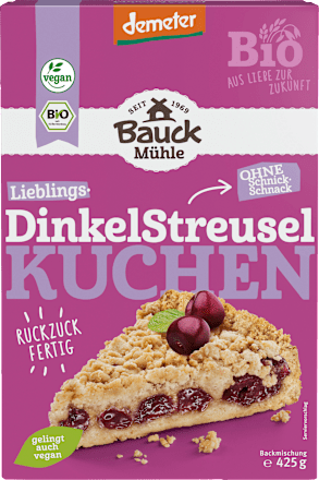 Backmischung Dinkel Streuselkuchen, demeter Bauck Mühle