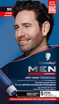Anti-Grau Tönungs-Gel - Nr. 90 Natur Schwarz Schwarzkopf Men Perfect