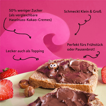 Kindersnack Brotaufstrich Haselnuss-Kakao-Creme Datteln, ab 3 Jahren Freche Freunde
