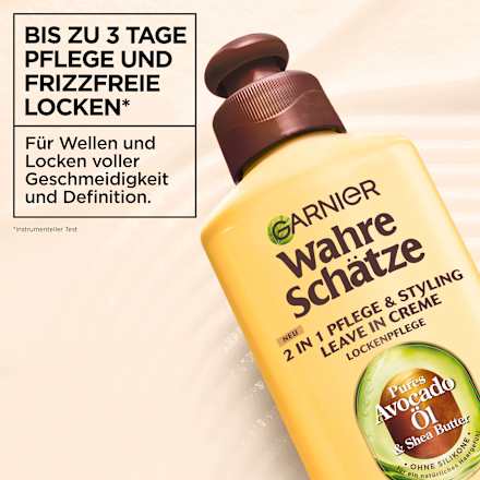 Leave-In Creme 2in1 Pflege & Styling Avocado Öl und Shea Butter Wahre Schätze