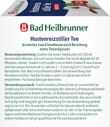 Arzneitee, Hustenreizstiller Tee (12 Beutel) Bad Heilbrunner
