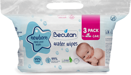 Vlažne maramice s 99 % vode, 3 x 48 kom. Becutan