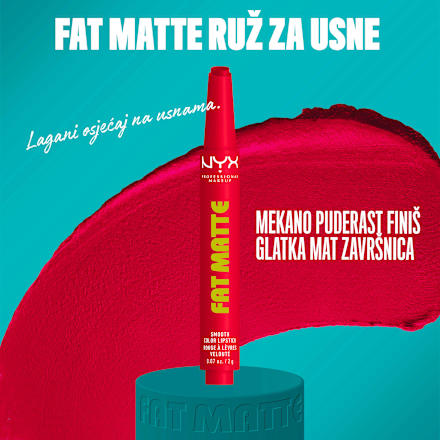 Ruž za usne Fat Matte – 15 Fuzzy Flame NYX PROFESSIONAL MAKEUP