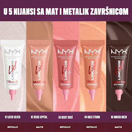 Tekuće sjenilo za oči Lid Lingerie Metallic – 04 Gold String NYX PROFESSIONAL MAKEUP