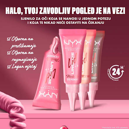 Tekuće sjenilo za oči Lid Lingerie Metallic – 03 Risky Rosé NYX PROFESSIONAL MAKEUP