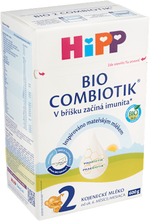 BIO pokračovací mléčná kojenecká výživa 2 Combiotik 6m HiPP