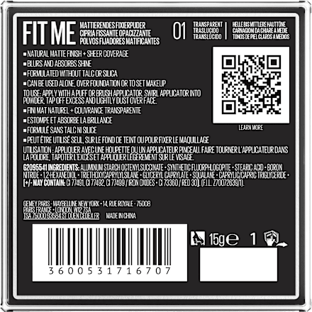 Loses Puder Fit Me Loose Setting 01 Translucent MAYBELLINE NEW YORK