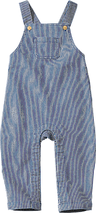 Latzhose mit Streifen-Muster & Holzknöpfen, blau, Gr. 80 ALANA