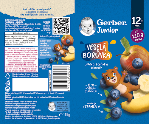 Kapsička Junior veselá čučoriedka 12+ mesiacov Gerber