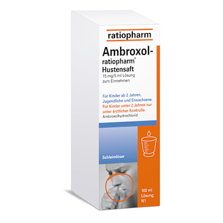 Ambroxol-ratiopharm Ambroxolhydrochlorid Hustensaft 15mg/5ml Lösung zum Einnehmen ratiopharm