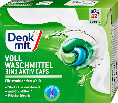Vollwaschmittel Caps 3in1 Aktiv Denkmit