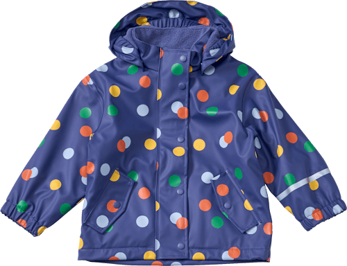 Regenjacke mit Fleece-Futter & Punkte-Muster, blau, Gr. 86/92 PUSBLU