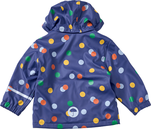 Regenjacke mit Fleece-Futter & Punkte-Muster, blau, Gr. 86/92 PUSBLU