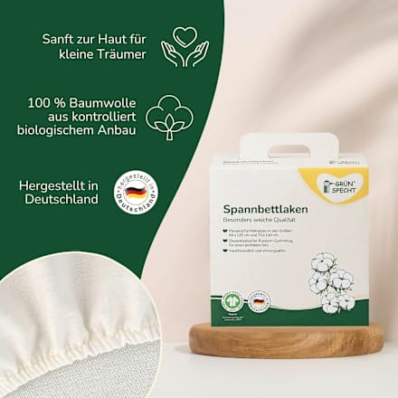 Spannbettlaken, weiß Grünspecht