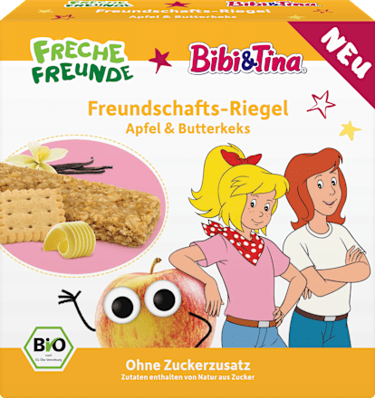 Frucht-Getreide-Riegel Bibi&Tina Apfel & Butterkeks (6x23 g) ab 3 Jahren Freche Freunde